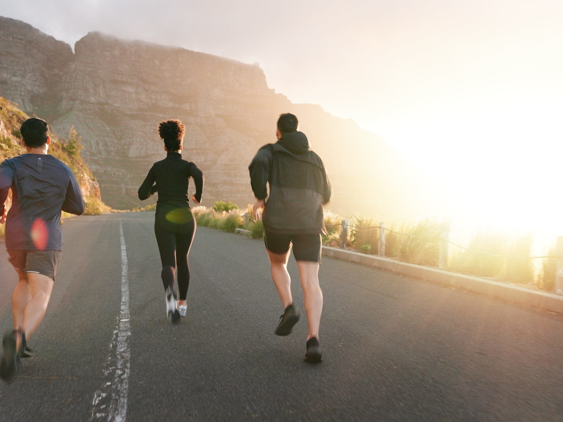 Image of a group of people running