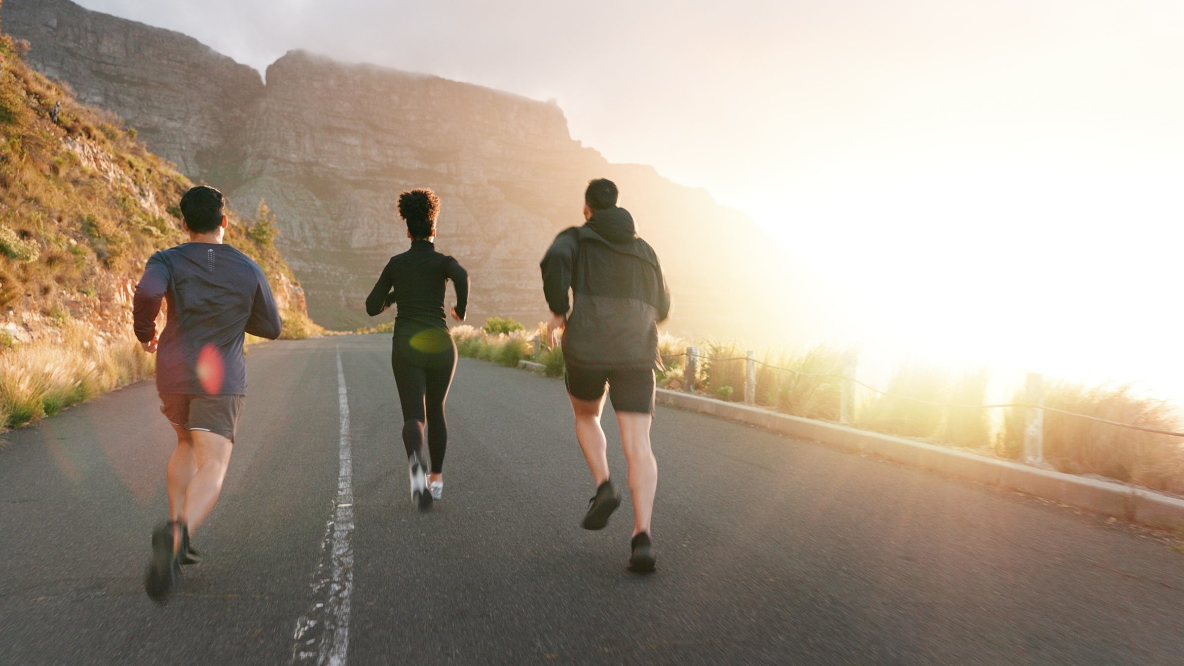 Image of a group of people running