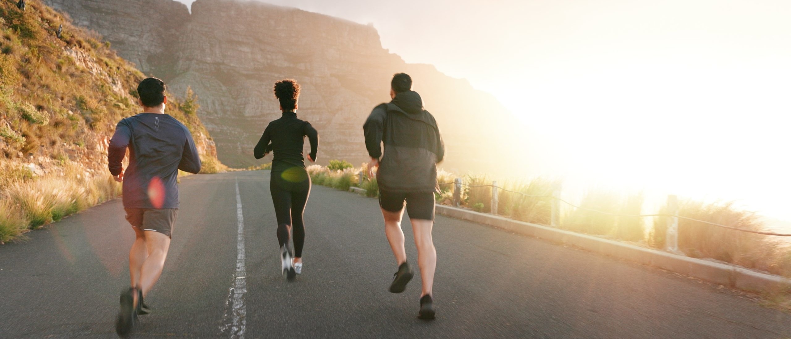 Image of a group of people running