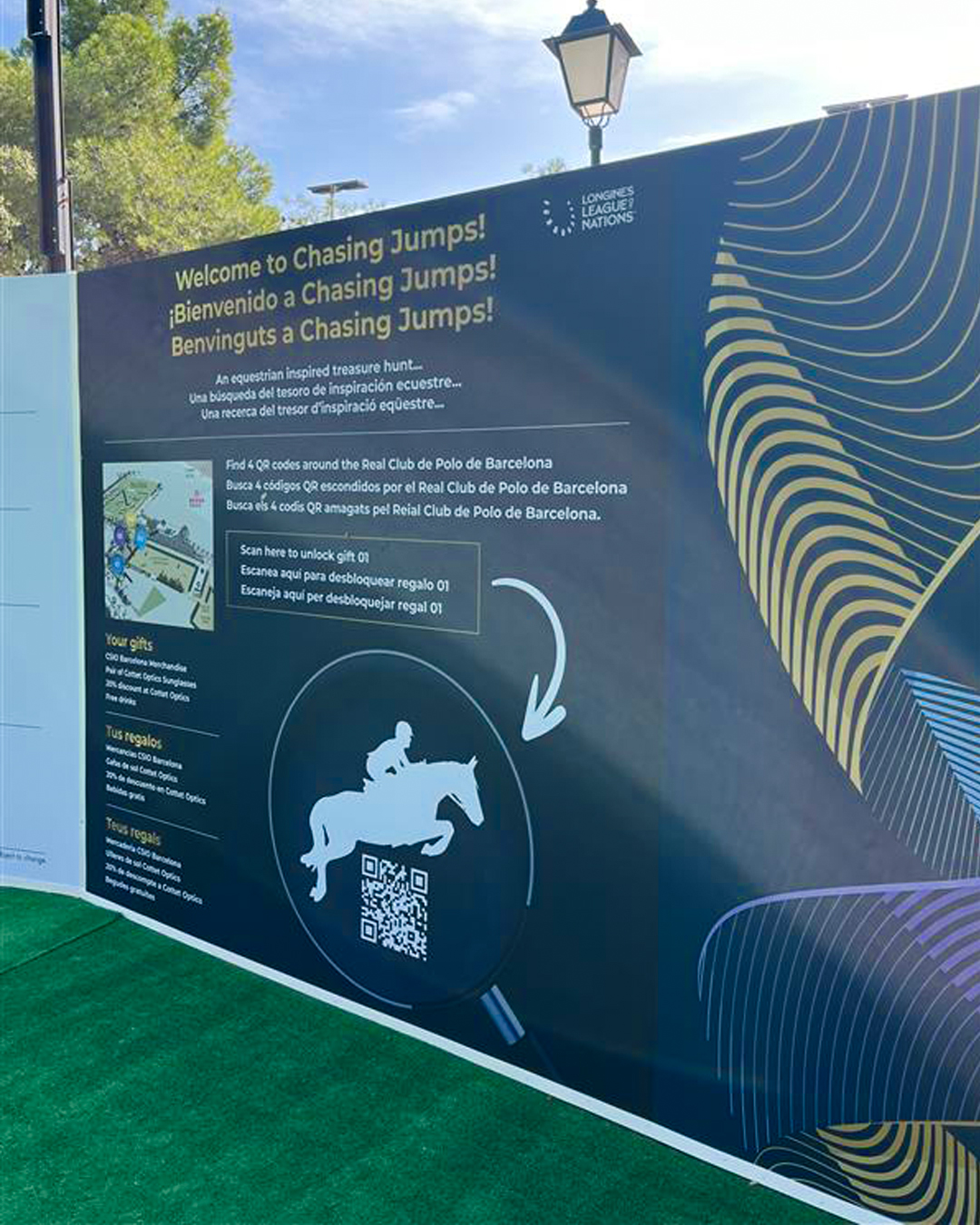 Chasing Jumps QR code shown at FEI event