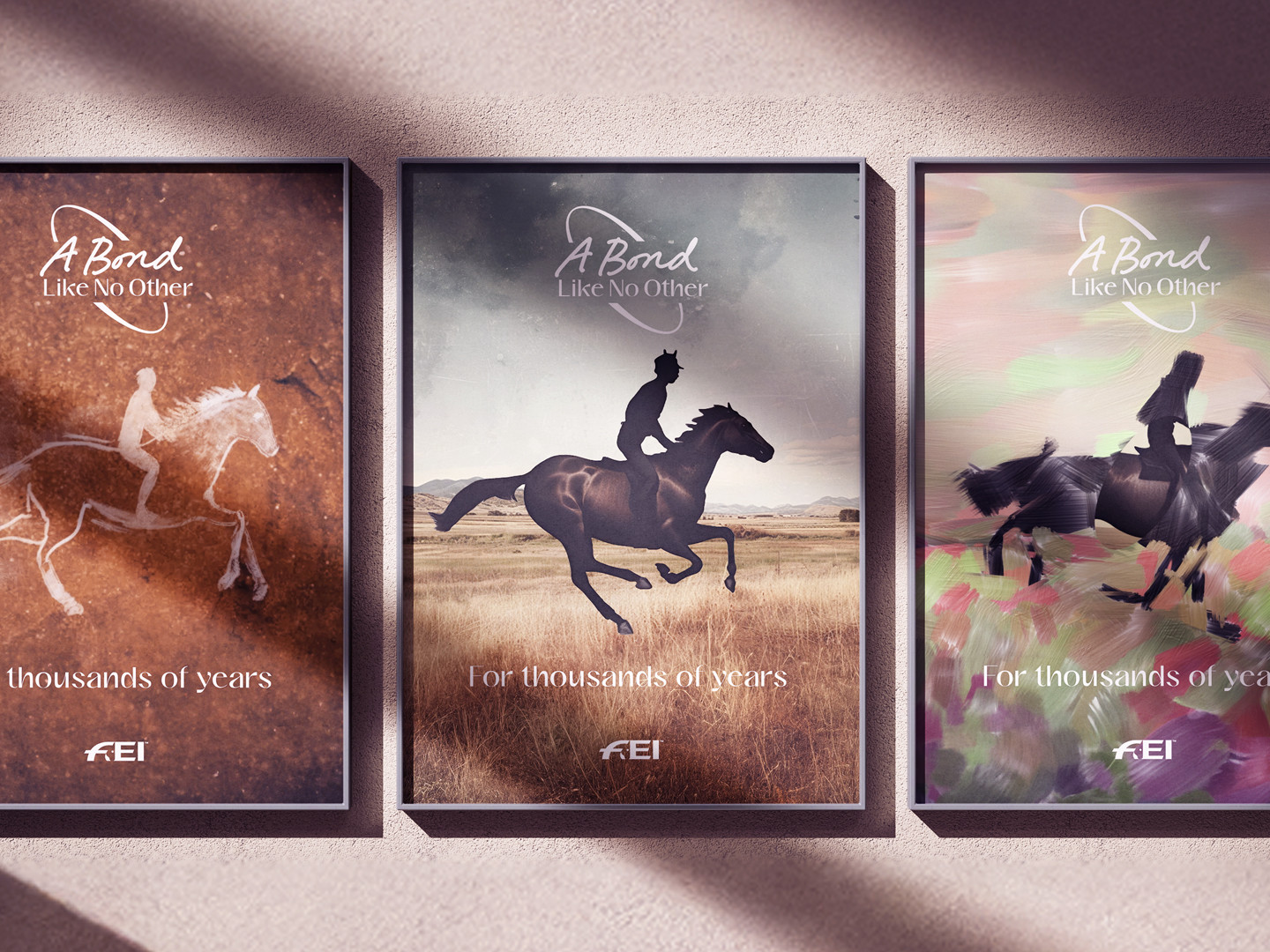 Three A Bond Like No Other photo frames with three different poster designs