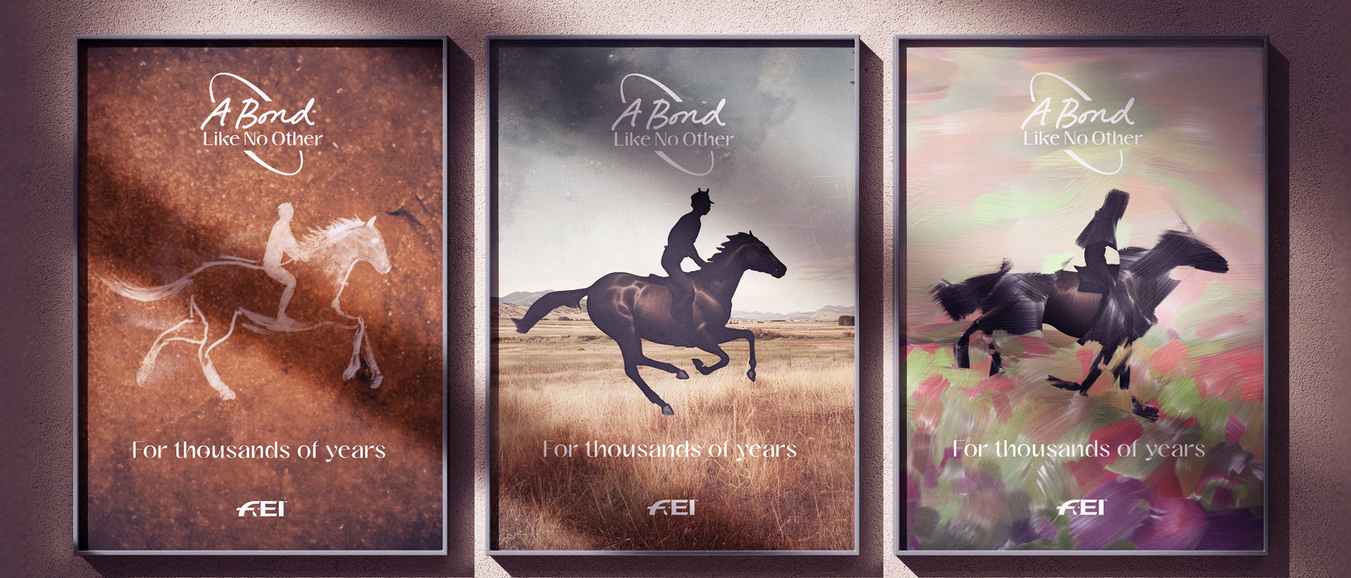 Three A Bond Like No Other photo frames with three different poster designs