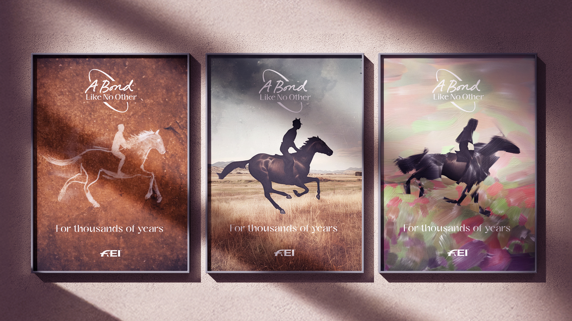 Three A Bond Like No Other photo frames with three different poster designs