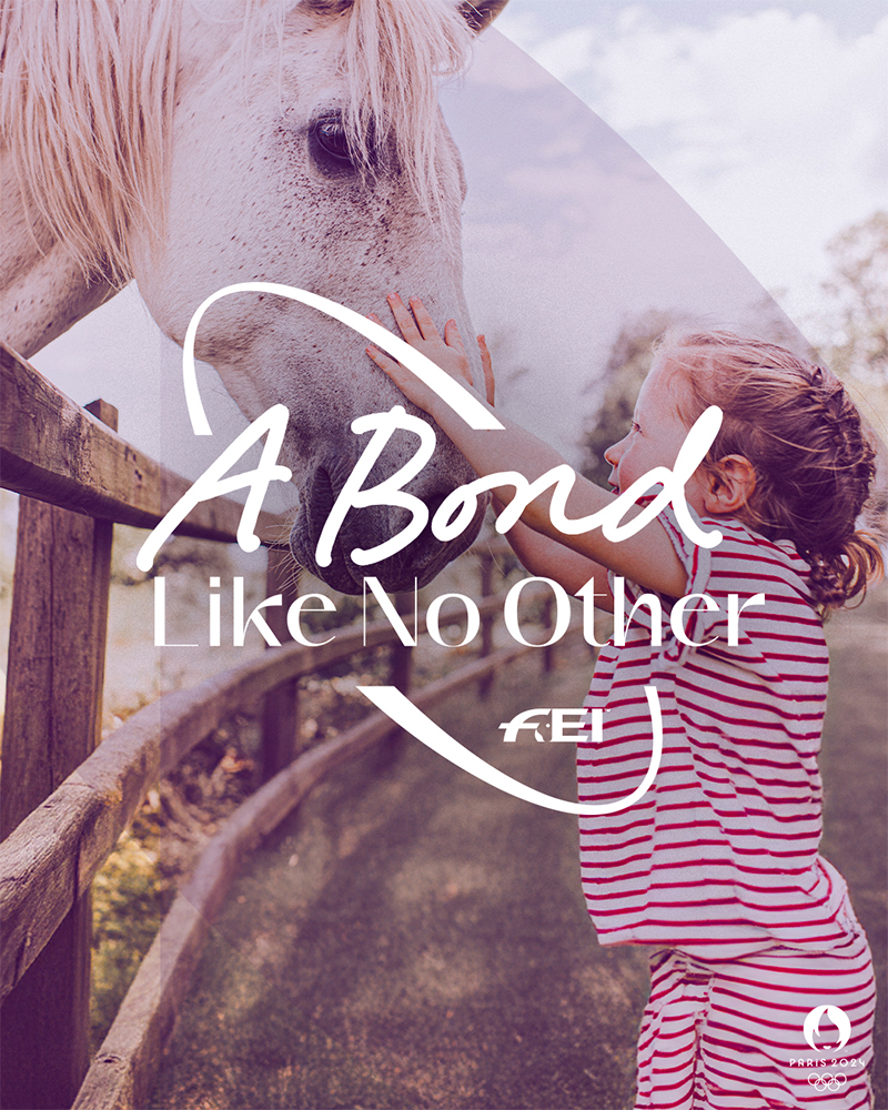 A bond like no other graphic of a children petting a white horse.