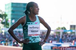 Sifan Hassan with her hands on her hips ahead of a race - SportOnSocial Global Running Culture 2025