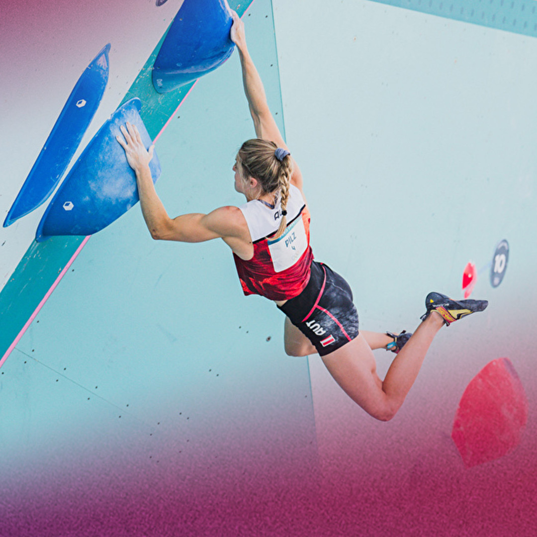 Picture of a women indoor climbing