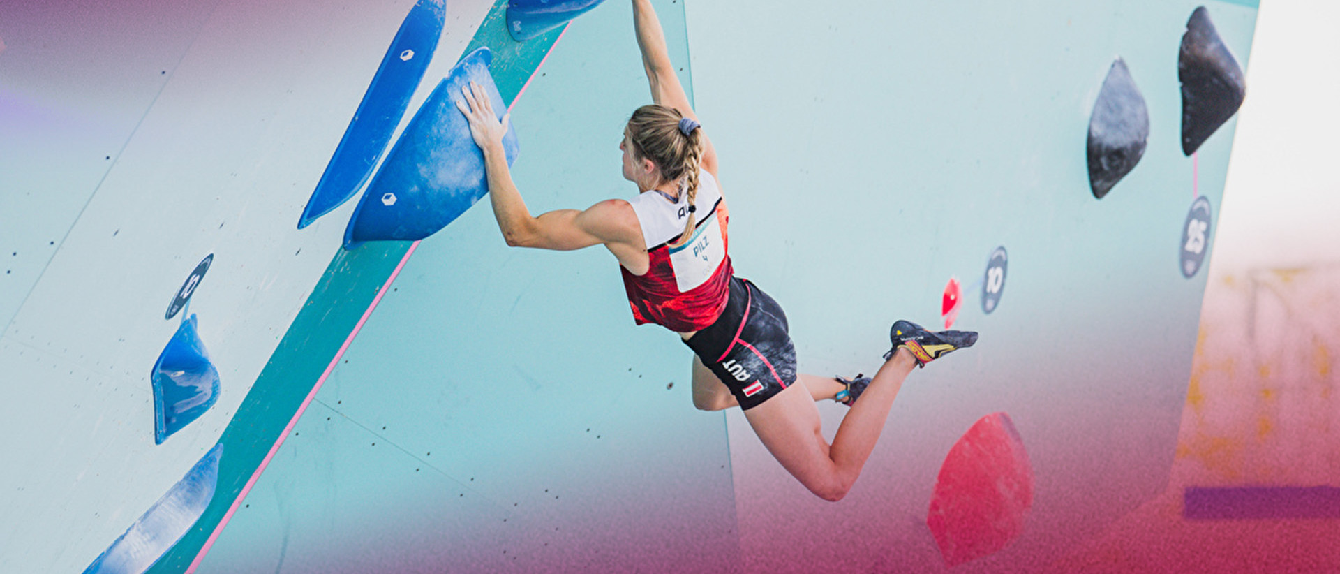 Picture of a women indoor climbing