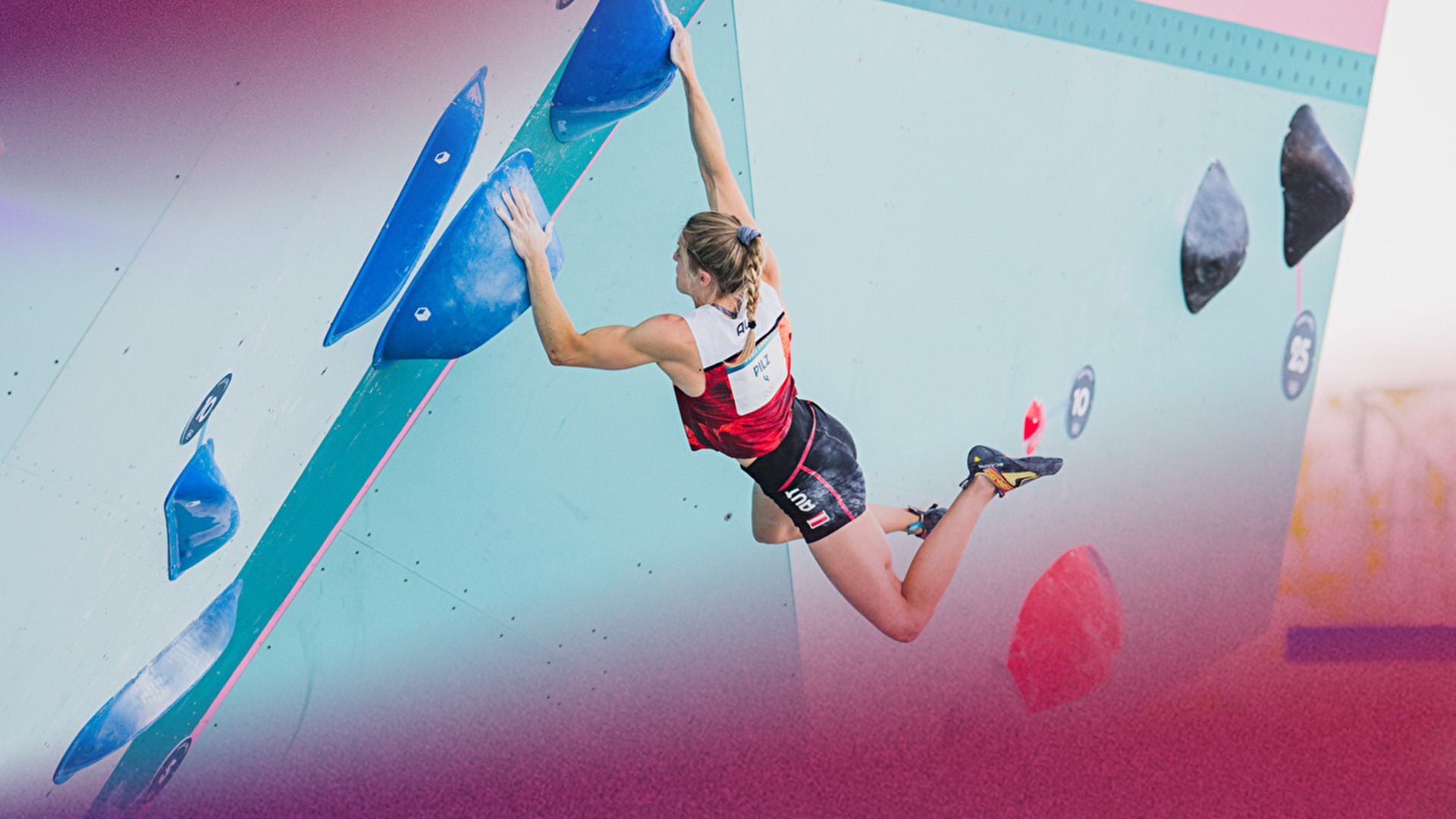 Picture of a women indoor climbing