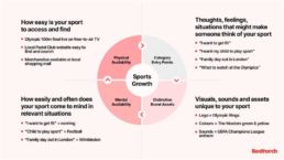 Marketing fundamentals diagram showing category entry points, distinctive brand assets, mental availability and physical availability