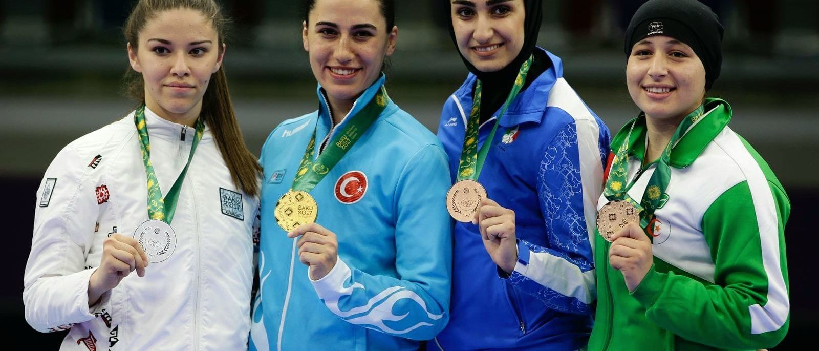 4 female medallists at the Baku 2017 Islamic Solidarity Games - ISSA