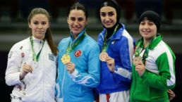 4 female medallists at the Baku 2017 Islamic Solidarity Games - ISSA