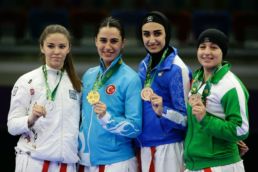 4 female medallists at the Baku 2017 Islamic Solidarity Games - ISSA