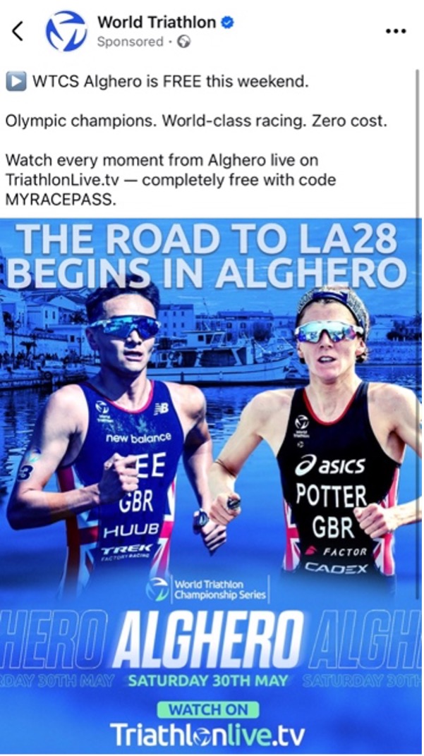 World Triathlon Social Media Ad